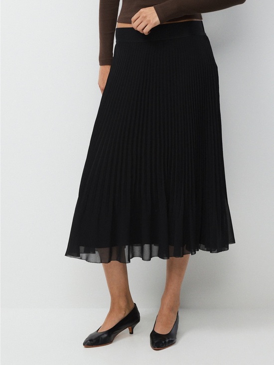 Aritzia Dresses & Skirts - Atitzia Wilfred Twirl Skirt In Black Size XXS Elastic Waist Pleated lightweight
